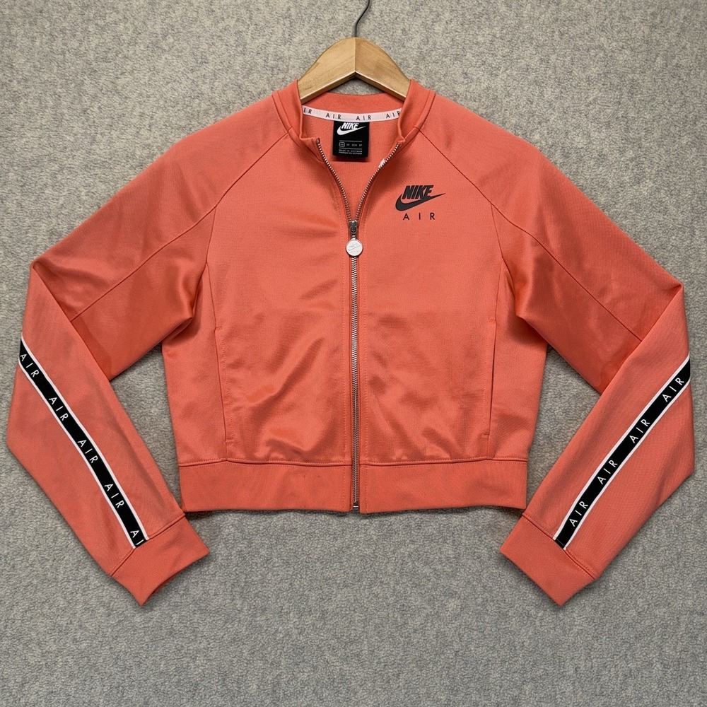 Nike Air Track Jacket Coral Full‎ Zip Cropped Logo XS Women